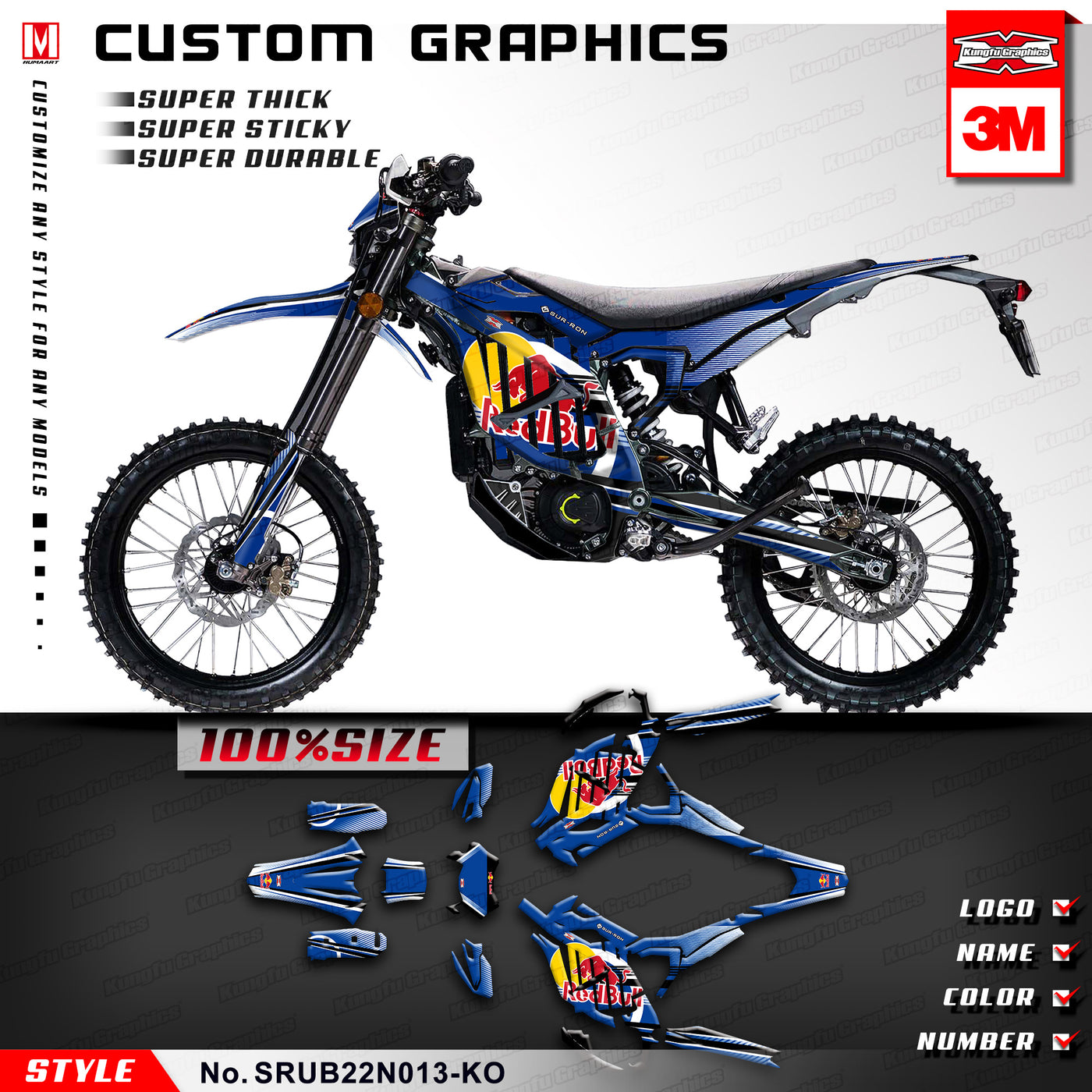 Surron Dirt Bike Graphics Custom Decal Kit for the Sur-Ron Ultra Bee