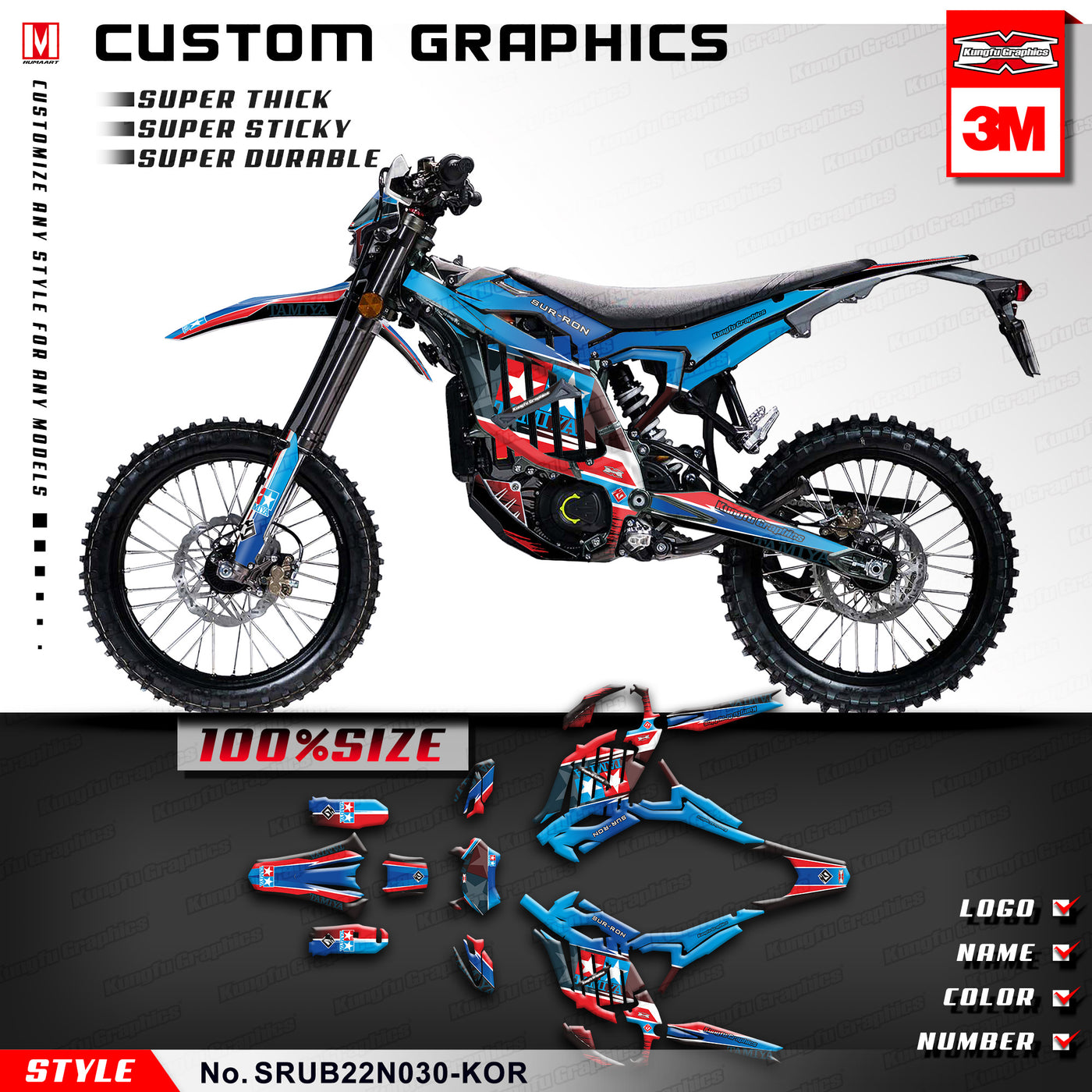 Sur-Ron Ultra Bee Dirt Bike Graphics Custom Decal Kit – Mokdern Cycle