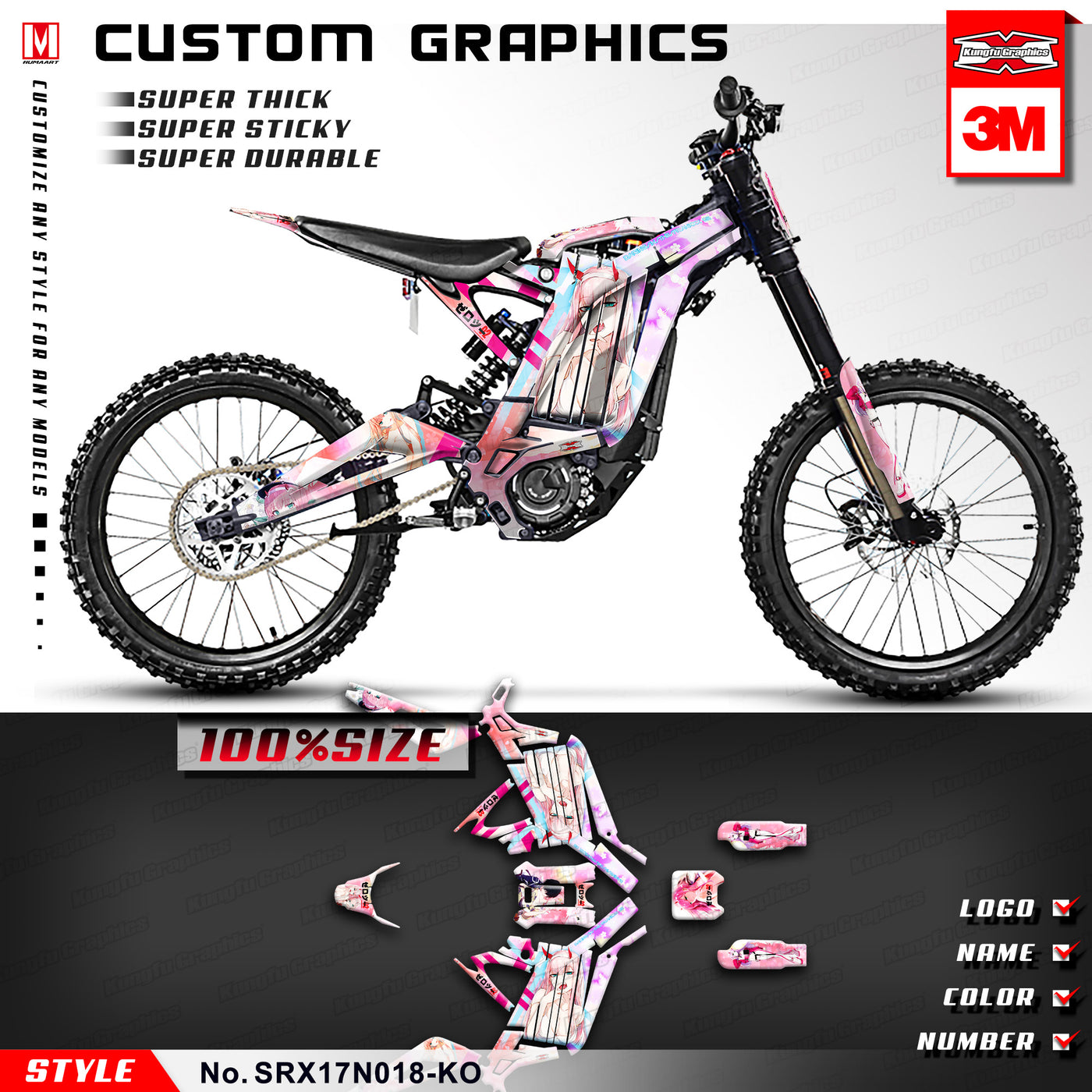 Surron Graphics Surron Dirt Bike Graphics Custom Decal Kit for the Sur-Ron X – Mokdern ...
