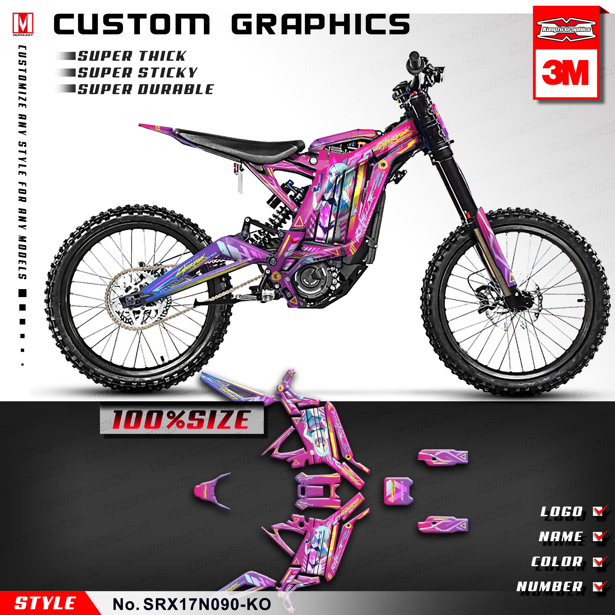Surron Graphics Sur-Ron X Dirt Bike Graphics Custom DIY Decals – Mokdern Cycle
